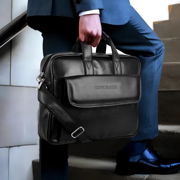 ZipCraze_Men_Black_Messenger_Bag
