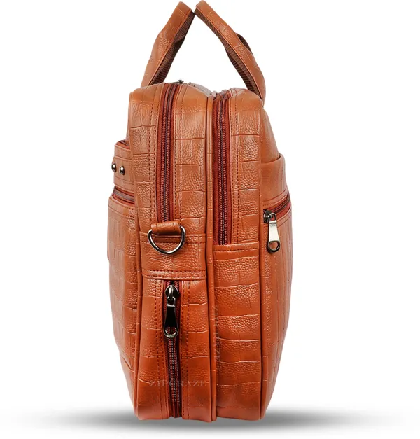 Tan_Synthetic_Leather_Messenger_Bag_For_Unisex