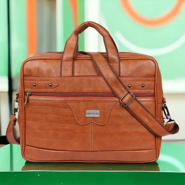 Tan_Synthetic_Leather_Messenger_Bag_For_Unisex
