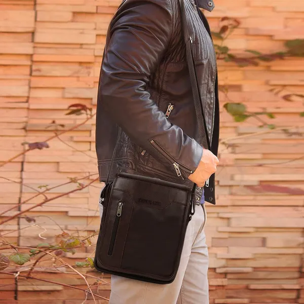 ZipCraze_Brown_Sling_Bag_Vegan_Leather_crossbody/Shoulder/Unsex_Sling_Bag_with_Padded_Tab_Compartment