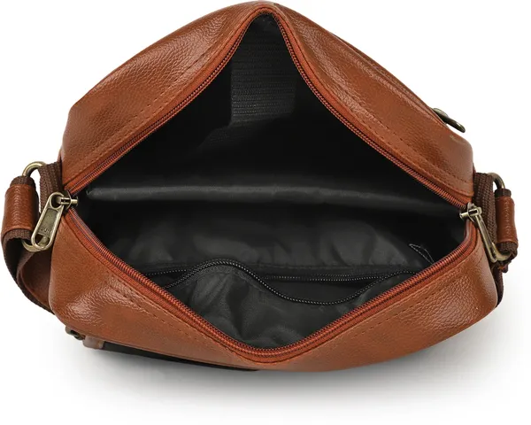 ZipCraze_Tan_Sling_Bag_Vegan_Leather_crossbody/Shoulder/Unsex_Sling_Bag_with_Padded_Tab_Compartment