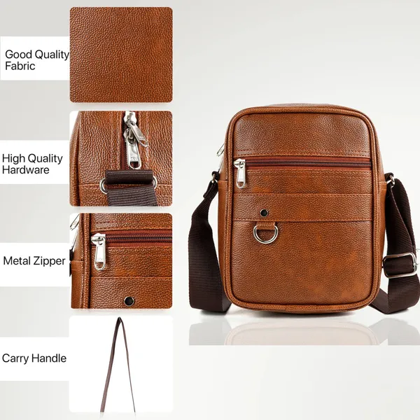 ZipCraze_Tan_Sling_Bag_Casual_Travel_Office_Shoulder_Crossbody_Side_Slingbag_For_Unisex