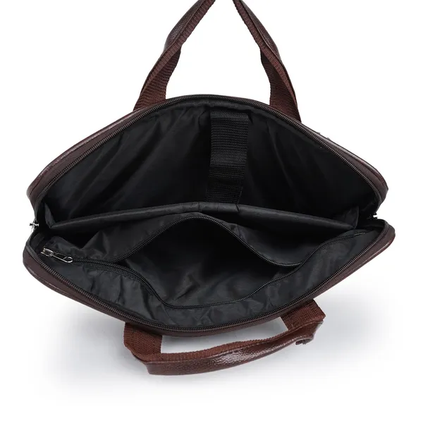 ZipCraze_Brown_Messenger_Bag_Men_Office_Laptop_Bag_with_Shoulder_Strap_Expandable_Business_Briefcase_13.6inch