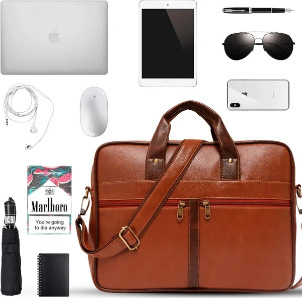 Tan_Synthetic_Leather_Crossbody_Messenger_Bag_For_Men