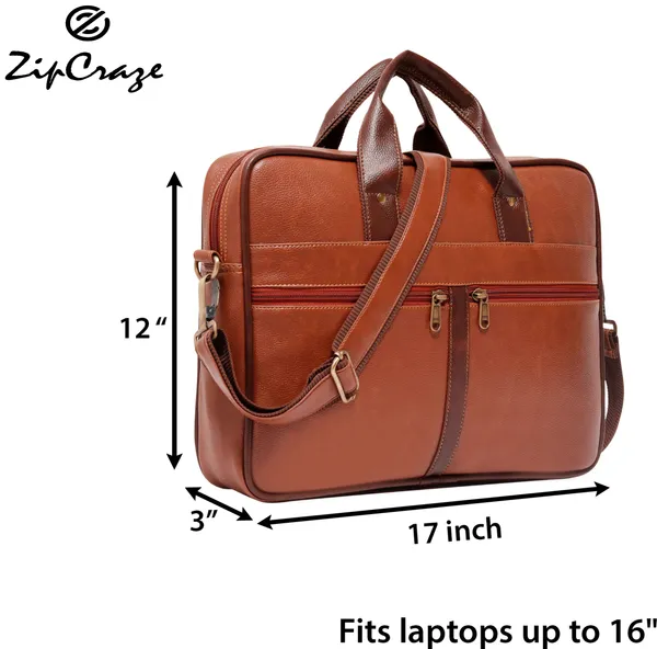 Tan_Synthetic_Leather_Crossbody_Messenger_Bag_For_Men