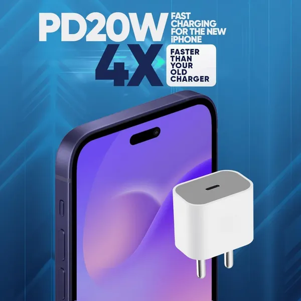 White_20_W_Supercharge_3_A_Wall_Charger_For_Mobile_With_Detachable_Cable