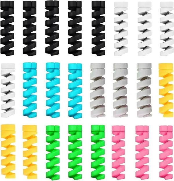 Multicolor_Dsns_25_Piece_Silicone_Cable_Protectors_Charger_And_Wire_Saver_Charging_Cords_Spiral_Cable_Protector