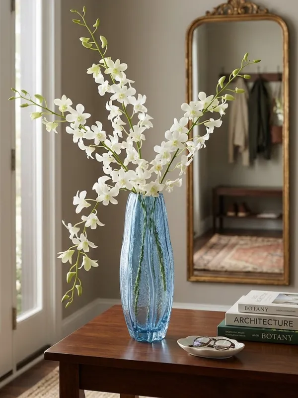 Textured_Blue_Glass_Vase_with_Vertical_Ridges