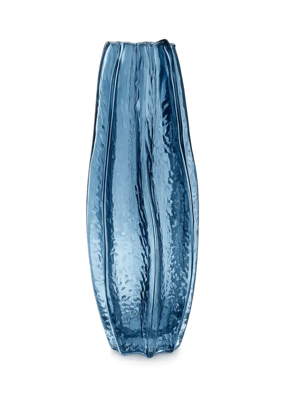 Textured_Blue_Glass_Vase_with_Vertical_Ridges