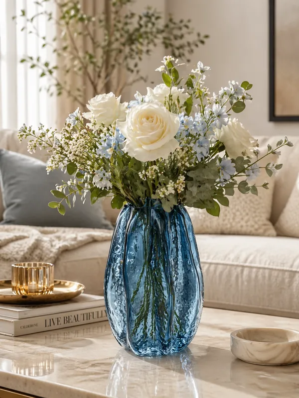 Textured_Blue_Glass_Vase_with_Vertical_Ridges