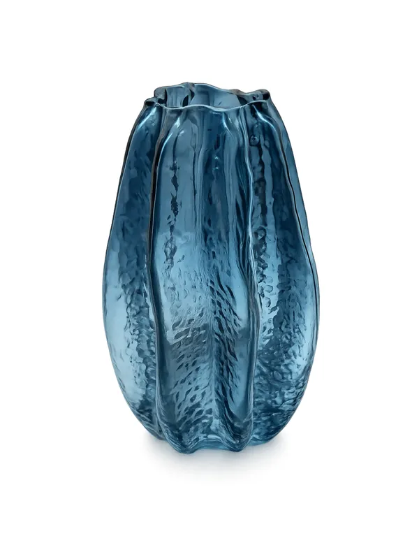 Textured_Blue_Glass_Vase_with_Vertical_Ridges