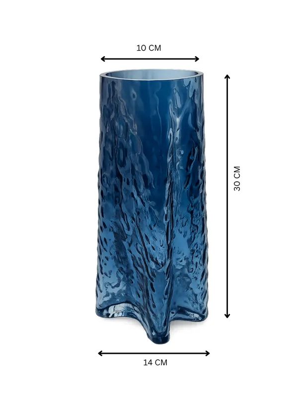 Blue_Textured_Glass_Vase_with_Organic_Shape