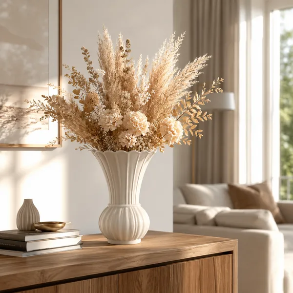 Scalloped_Ribbed_Ceramic_Flower_Vase