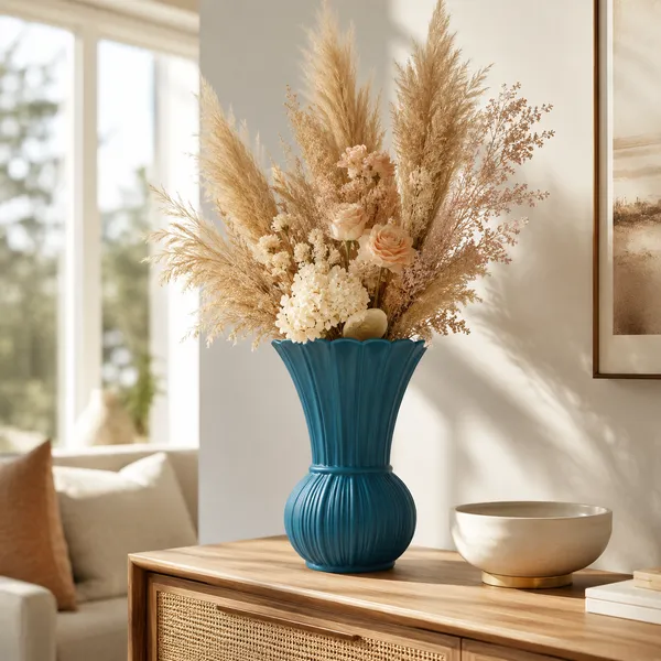 Scalloped_Ribbed_Ceramic_Flower_Vase