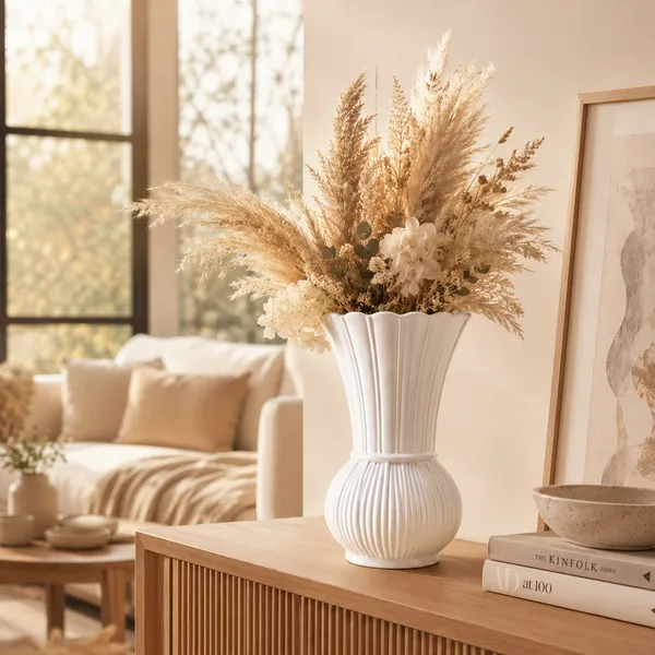 Scalloped_Ribbed_Ceramic_Flower_Vase
