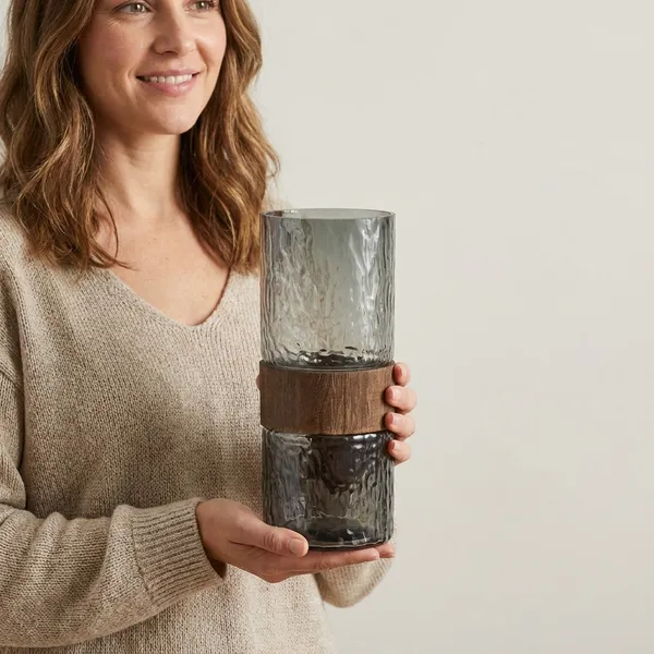 Smoke_Grey_Textured_Glass_Tumbler_with_Wooden_Band