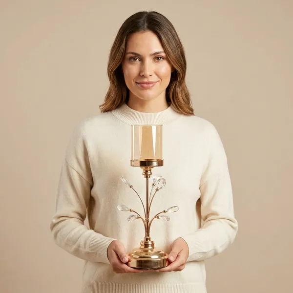 Elegant_Gold-Tone_Candle_Holder_with_Crystal_Leaves_and_Glass_Hurricane