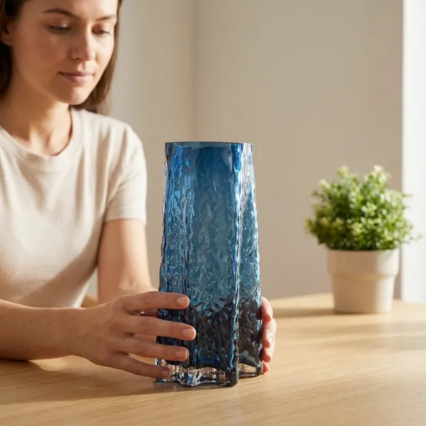 Blue_Textured_Glass_Vase_with_Organic_Shape
