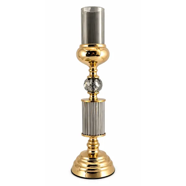 Elegant_Gold-Toned_Decorative_Perfume_Bottle_with_Smoke_Glass_and_Crystal_Accent