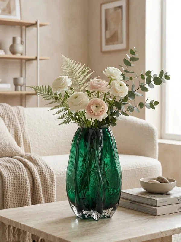 Emerald_Green_Textured_Glass_Vase_with_Vertical_Ridges