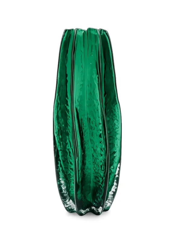 Emerald_Green_Textured_Glass_Vase_with_Vertical_Ridges
