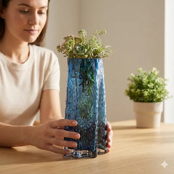 Blue_Textured_Glass_Vase_with_Organic_Shape