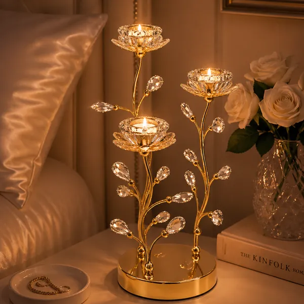 3-Light_Golden_Candle_Holder_Stand_with_Crystal_Accents