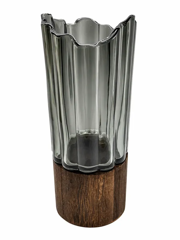 Elegant_Green_Glass_Vase_with_Wooden_Base