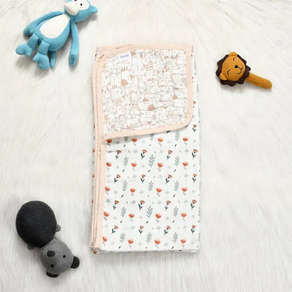 Ferns_&_Roses_6-layer_100%_Organic_Cotton_Muslin_Reversible_Blanket