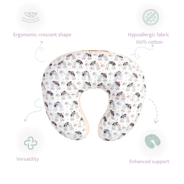 Rainbow_Vibes_100%_Nursing/Feeding_Pillow_with_removable_organic_cotton_cover