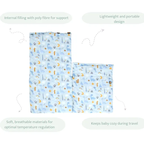Dinoland_100%_Organic_Cotton_Muslin_Carrier_Nest/_Sleeping_Bag
