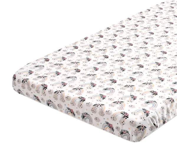 Rainbow_vibes_100%_Satin_Fitted_Cribsheet_For_Baby_Bedding