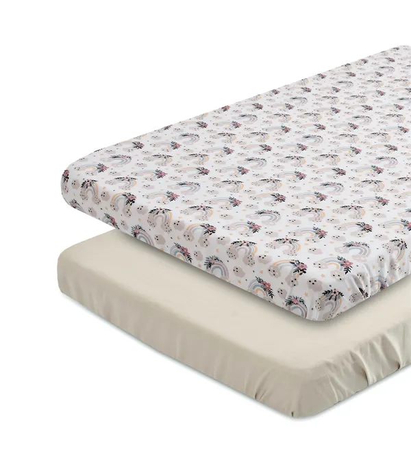 Rainbow_Vibes_Plus_Grey_Combo_100%_Satin_Fitted_Cribsheet_For_Baby_Bedding