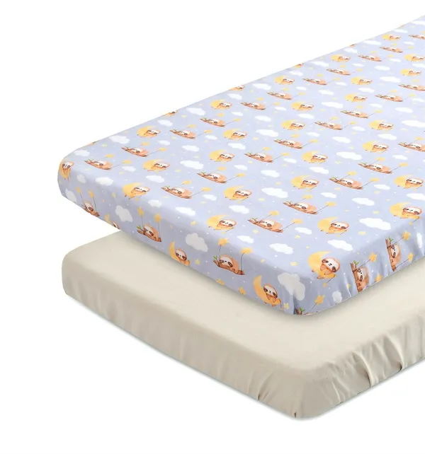Koala_Dreams_Plus_Grey_Combo_100%_Satin_Fitted_Cribsheet_For_Baby_Bedding