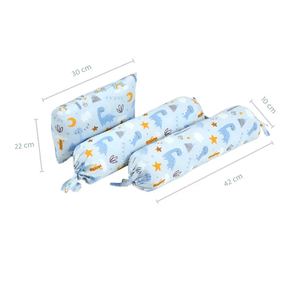 Dinoland_Bedding_Set:_Mattress,_Mustard_seed_pillow,_2_Bolsters,_and_quilt