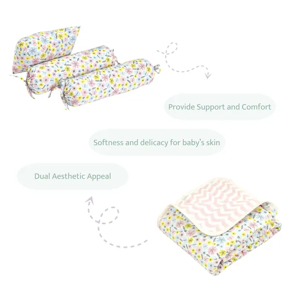 Eden_Garden_Bedding_Set:_Mattress,_Mustard_seed_pillow,_2_Bolsters,_and_quilt