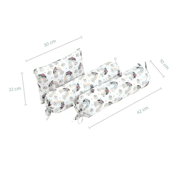 Rainbow_Vibes_Bedding_Set:_Mattress,_Mustard_seed_pillow,_2_Bolsters,_and_quilt