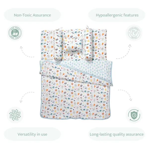 Pets_Of_The_Galaxy_Bedding_Set:_Mattress,_Mustard_seed_pillow,_2_Bolsters,_and_quilt