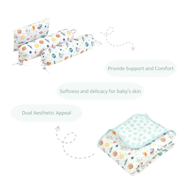 Pets_Of_The_Galaxy_Bedding_Set:_Mattress,_Mustard_seed_pillow,_2_Bolsters,_and_quilt