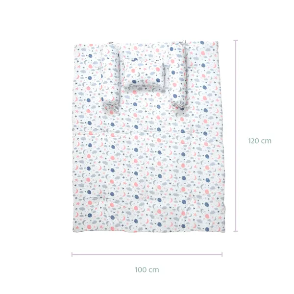 Twinklers_Bedding_Set:_Mattress,_Mustard_seed_pillow,_2_Bolsters,_and_quilt