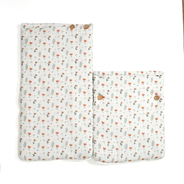 Ferns_and_roses_100%_Organic_Cotton_Muslin_Carrier_Nest/_Sleeping_Bag