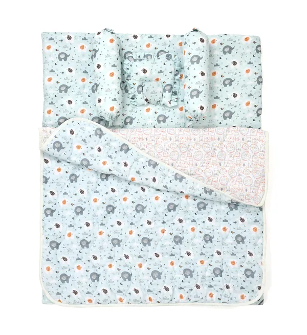 Appu_and_friends_Bedding_Set:_Mattress,_Mustard_seed_pillow,_2_Bolsters,_and_quilt