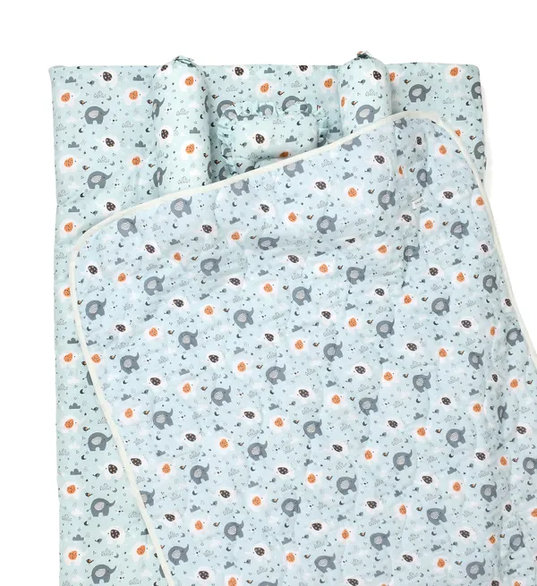 Appu_and_friends_Bedding_Set:_Mattress,_Mustard_seed_pillow,_2_Bolsters,_and_quilt