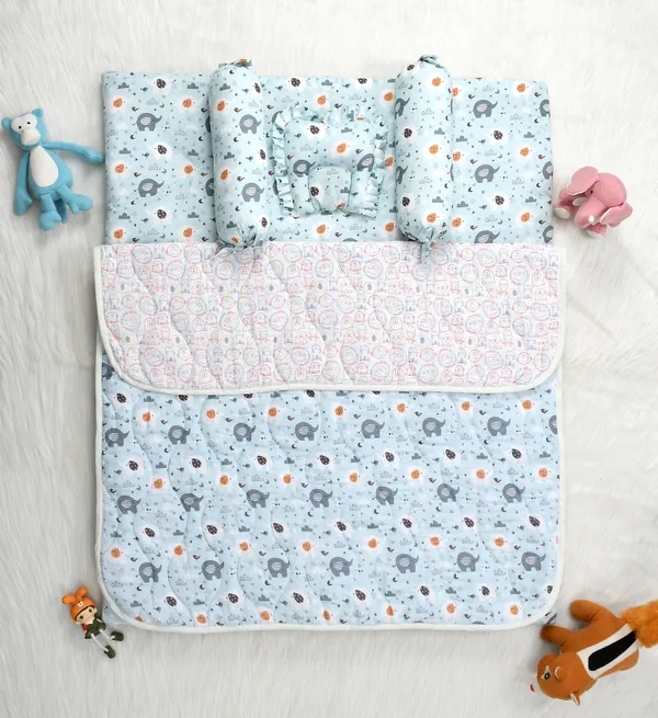 Appu_and_friends_Bedding_Set:_Mattress,_Mustard_seed_pillow,_2_Bolsters,_and_quilt