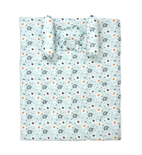Appu_and_friends_Bedding_Set:_Mattress,_Mustard_seed_pillow,_2_Bolsters,_and_quilt