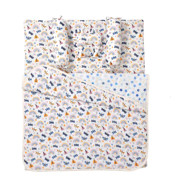 Dragonfly_Bedding_Set:_Mattress,_Mustard_seed_pillow,_2_Bolsters,_and_quilt