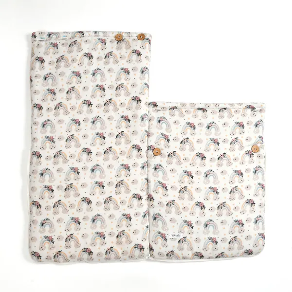 Rainbow_vibes_100%_Organic_Cotton_Muslin_Carrier_Nest/_Sleeping_Bag