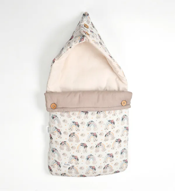 Rainbow_vibes_100%_Organic_Cotton_Muslin_Carrier_Nest/_Sleeping_Bag