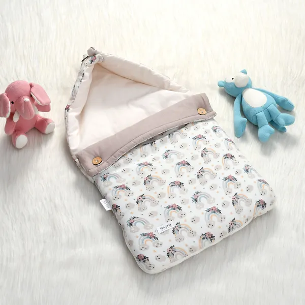 Rainbow_vibes_100%_Organic_Cotton_Muslin_Carrier_Nest/_Sleeping_Bag