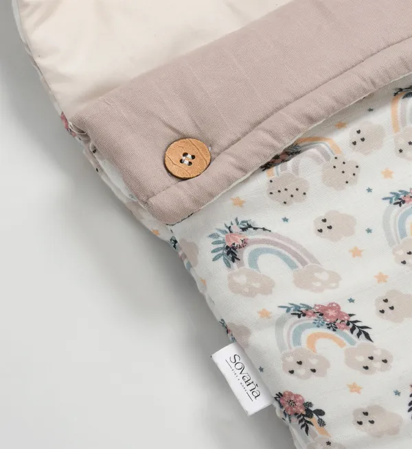 Rainbow_vibes_100%_Organic_Cotton_Muslin_Carrier_Nest/_Sleeping_Bag
